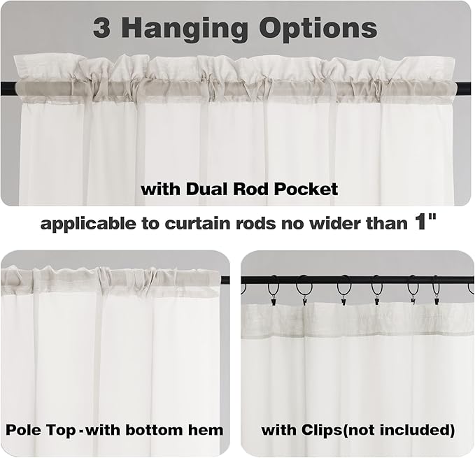 Chyhomenyc Sheer Ivory Curtains 90 inches Long 2 Panels, Light Filtering Soft Airy Solid Elegant Voile Window Treatment Drapes for Bedroom Living Room Wedding Party Decor, 42 Wx90 L Inches