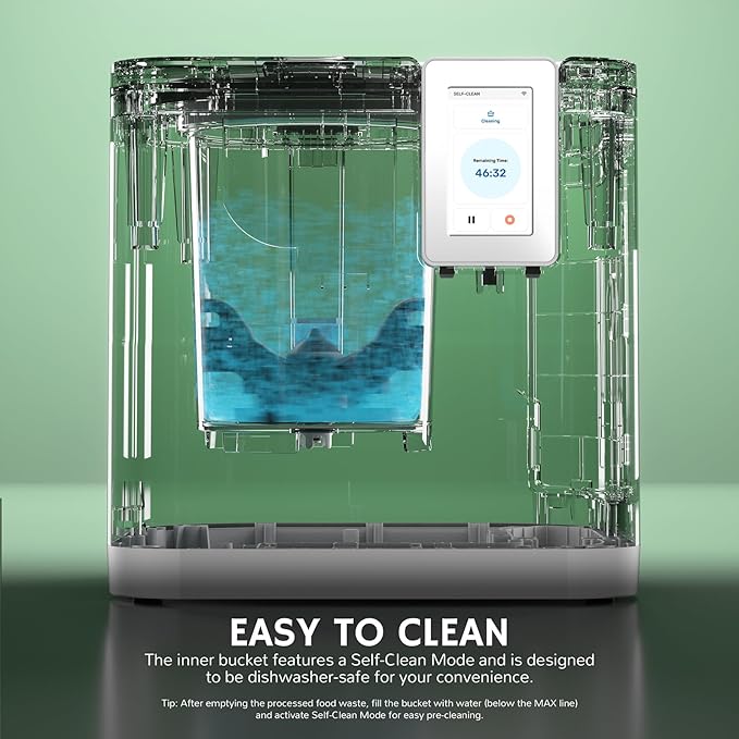 Airthereal Revive R800 5L Smart WiFi Electric Kitchen Composter - Odorless, Self-Cleaning, 3 Modes for Efficient Composting, Reduces Food Waste by 90%, App-Connected for Carbon Footprint Data