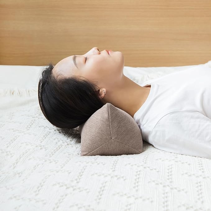 Buckwheat Neck Support Pillow Cervical Neck Cylinder Bolster Pillow,Buckwheat Hulls Adjustable Roll Pillow,Neck Pain Relief for Back and Side Sleepers Round Pillows for Lunch Break Brown, 6*15 inch