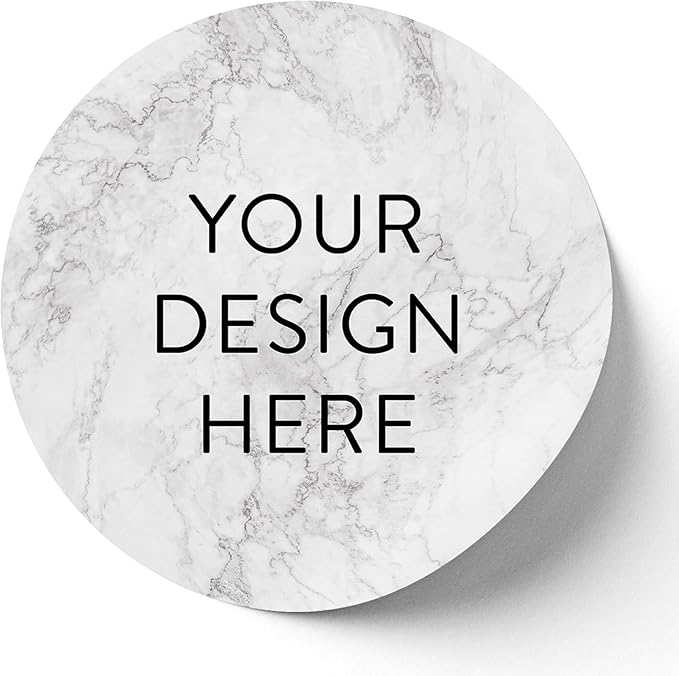 100 Custom Vinyl Stickers - Upload Your own Image, Text, Design, Logo - Personalized Logo Labels for Handmade, Packaging, Bottle, Jars, Candle, Brand Stickers (Silver Marble, 5x5)