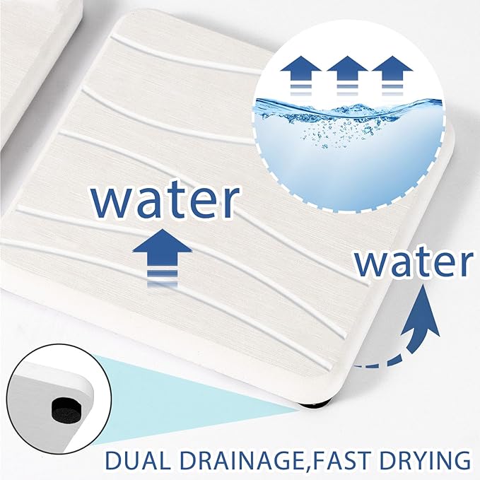 3PCS Water Absorbing Stone Tray, Fast Drying Stone Sink Tray, Stones Soap Trays, Water Absorbent Diatomite Trays, Diatomite Coasters for Kitchen Sink Bathroom Counter, Hand Soap Dish & Holders