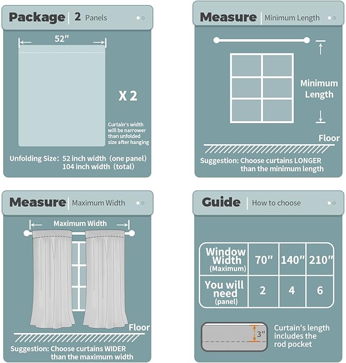 BGment Rod Pocket Blackout Curtains for Bedroom - Thermal Insulated Room Darkening Curtain for Living Room, Light Camel, 52 x 63 Inch, 2 Panels
