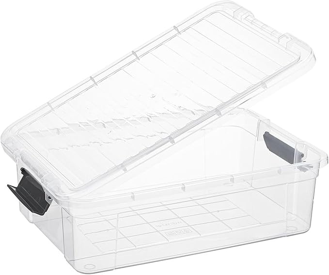 Superio Clear Storage Boxes with Lids, 16 Quart Plastic Container Bins for Organizing, Stackable Crates, BPA Free, Non Toxic, Odor Free, Organizers for Home, Office and Dorm, 4 Pack