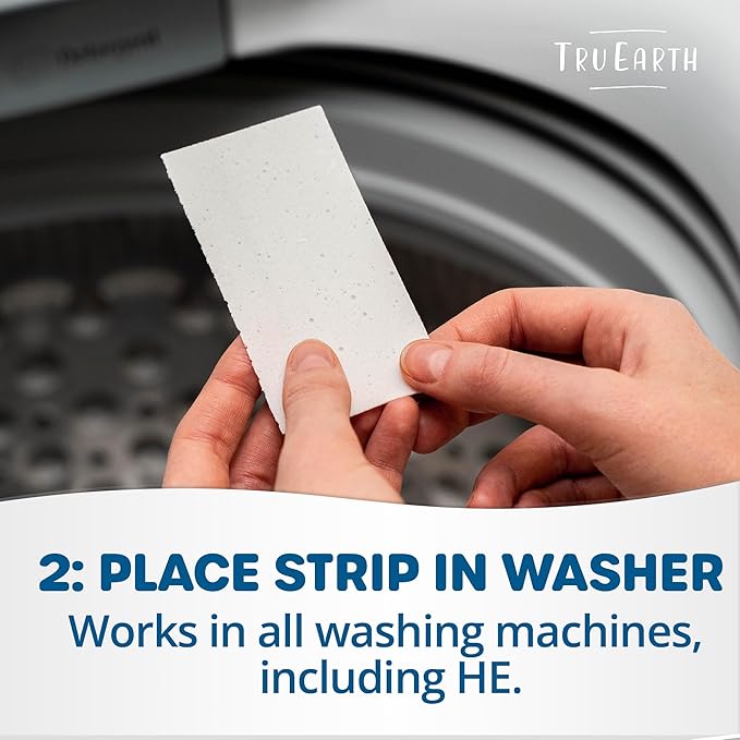 Tru Earth Platinum - Heavy Duty Laundry Detergent Sheets - Up to 128 Loads (64 Count), Lilac Breeze Scent - Ultra-Concentrated Strips Formula - Eco-Friendly Travel Laundry Sheets