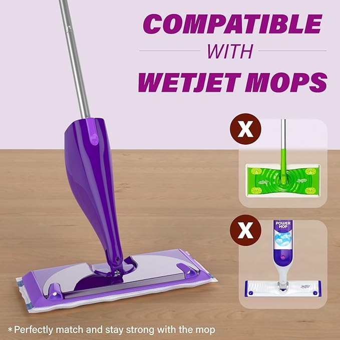 Wetjet Pads Refills, 32 Count Disposable Mop Pad Refills for Swiffer Wet Jet Mops, Thickness, Absorbent for Household Cleaning & Suit All Multi-Surface