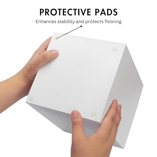 Matte White Square Small Trash Can, 2 Gallons / 7.5L Garbage Can, Waste Basket for Home, Bathrooms, Office, Under Desk, Bedroom, Laundry Room, Kitchen, Kids Room, and Dorm