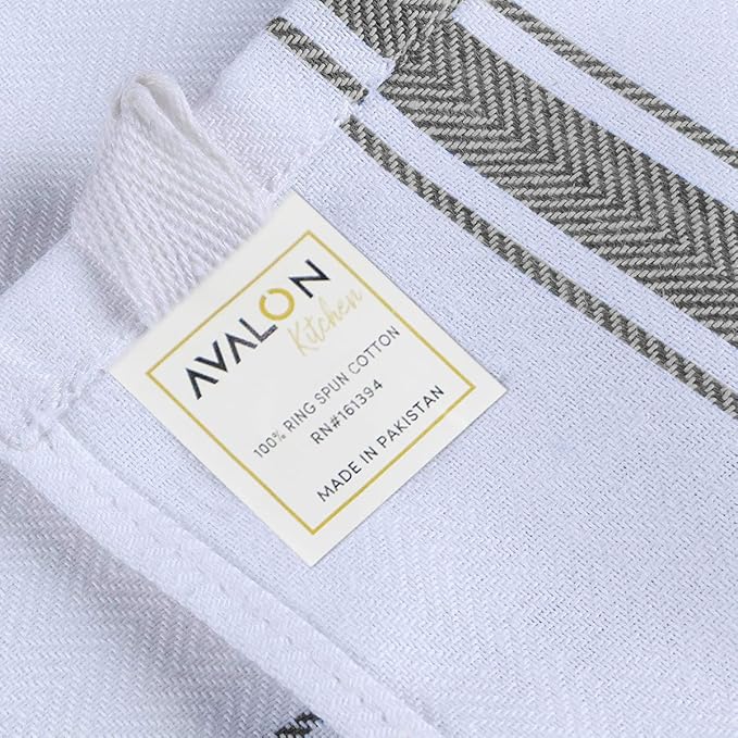 Dish Towels Set (Value Pack of 30) Size 15x25 Inch, 100% Cotton Soft & Absorbent Linen Kitchen Towels, Tea Towels, Reusable Cleaning Cloths for Household Cleaning (Grey)