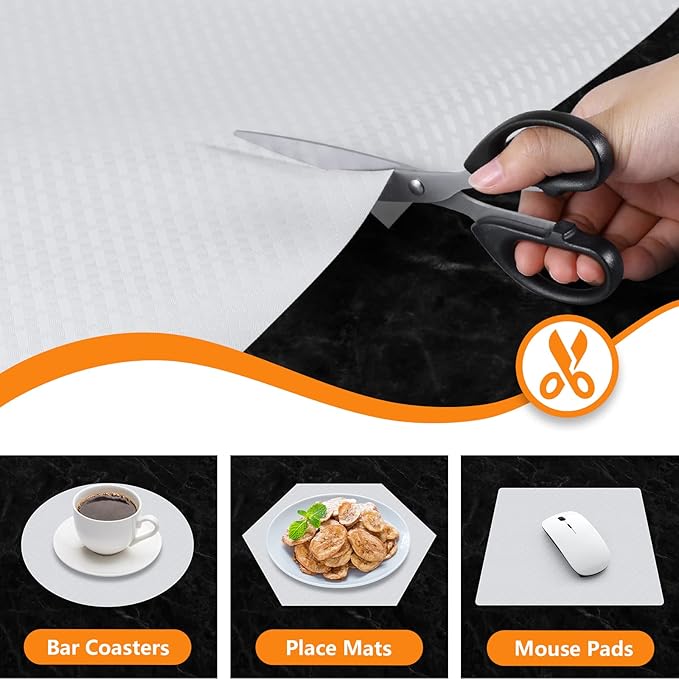 Shelf Liners for Kitchen Cabinets Refrigerator Liners Waterproof & Oil-Proof Kitchen Cupboard Liner Non-Slip Drawer Mats EVA Material Non Adhesive Fridge Liner for Shelves-White 11.8 x 393.7 Inches