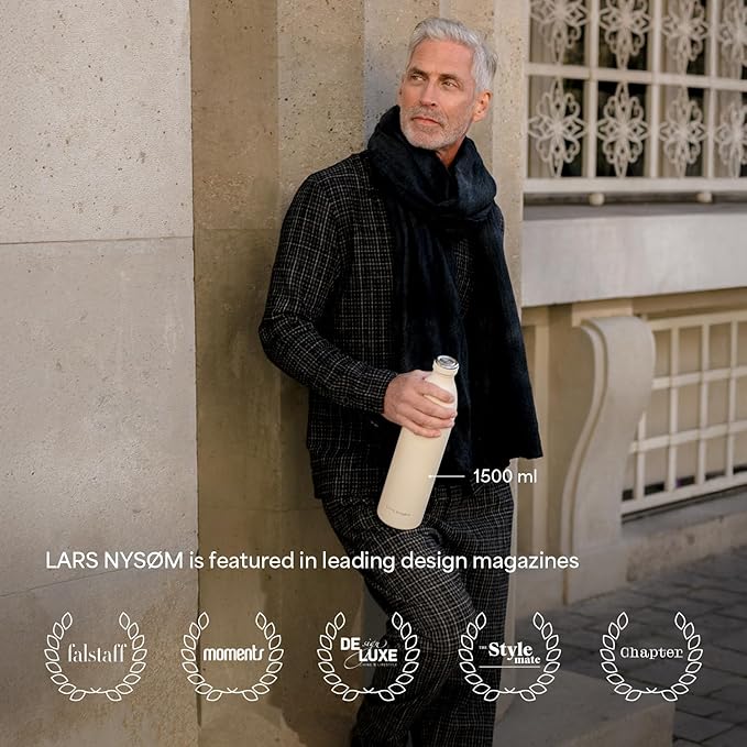 LARS NYSØM Stainless Steel Insulated Water Bottle 12oz 17oz 25oz 34oz 51oz | Insulated Thermo Flask for Hot and Cold Beverages | Leakproof Drinking Bottle (Lavender Purple, 17oz)