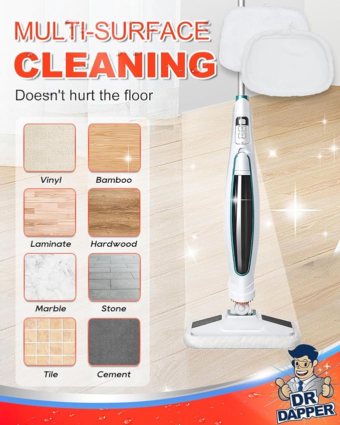 DR DAPPER 6 Pack SMP01 Steam Mop Pads Compatible with Kenmore SM2060 S200 Series – Floor Mops with Washable Pads, Multi-Surface Steam-Mop for Tile Vinyl Hardwood Floors