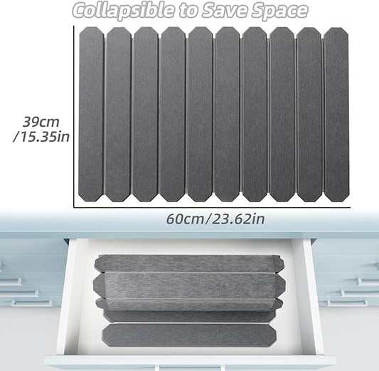 Large Stone Drying Mat for Kitchen Counter - 24"x16" Quick Dry Dish Drying Mat for Cups Dishes Bottles - Absorbent Non-Slip Diatomaceous Earth Mats (Dark Grey)