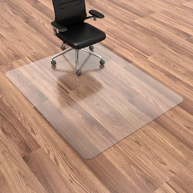 Chair Mat for Hardwood Floor, 53”x 45” Office Chair Mat, Floor Mat for Office Chair, Clear Desk Chair Floor Mat for Computer Desk