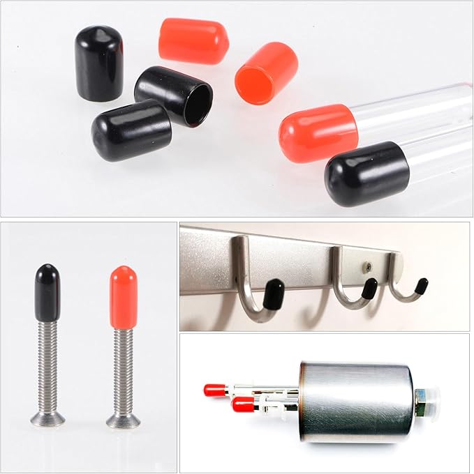 uxcell 20pcs Rubber End Caps 45mm ID Vinyl Round Tube Bolt Cap Cover Thread Protectors Red