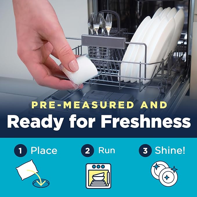 Nature Clean All Natural Dishwasher Pods, Plant-Based Non Toxic Dishwasher Detergent Pods, Dishwashing Pods Tough on Grease, Dish Pods for Dishwasher, Unscented Dishwasher Pods, 60 Count, Pack of 2