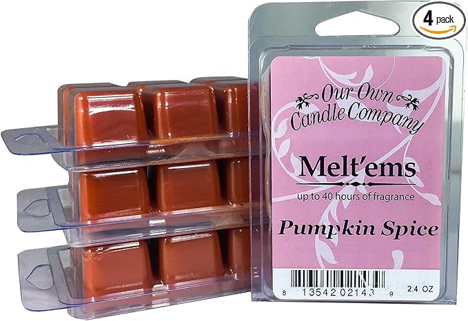 Our Own Candle Company Premium Wax Melt, Pumpkin Spice, 6 Cubes, 2.4 oz (4 Pack)