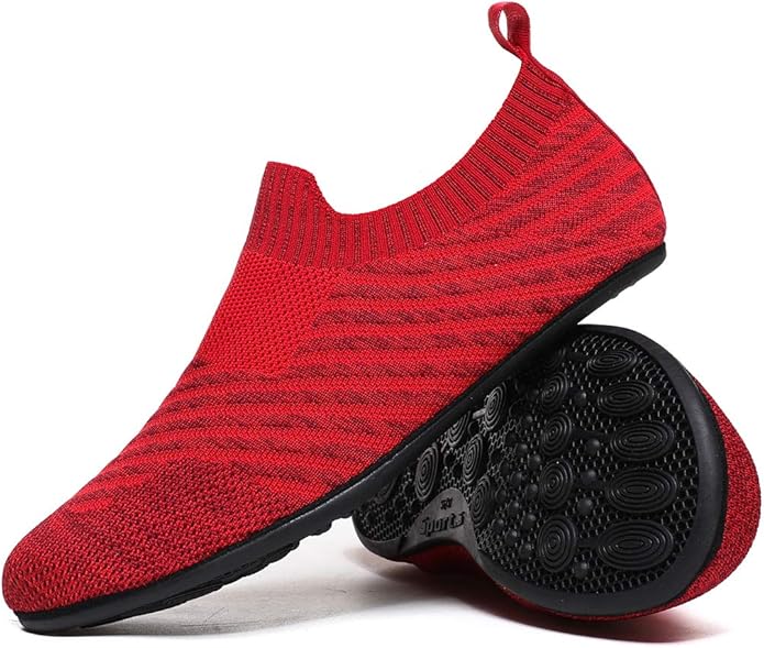 QZKDM Lightweight Slip on Grip Indoor House Slippers Barefoot Non Slip Home Exercise Yoga Shoes for Men Women