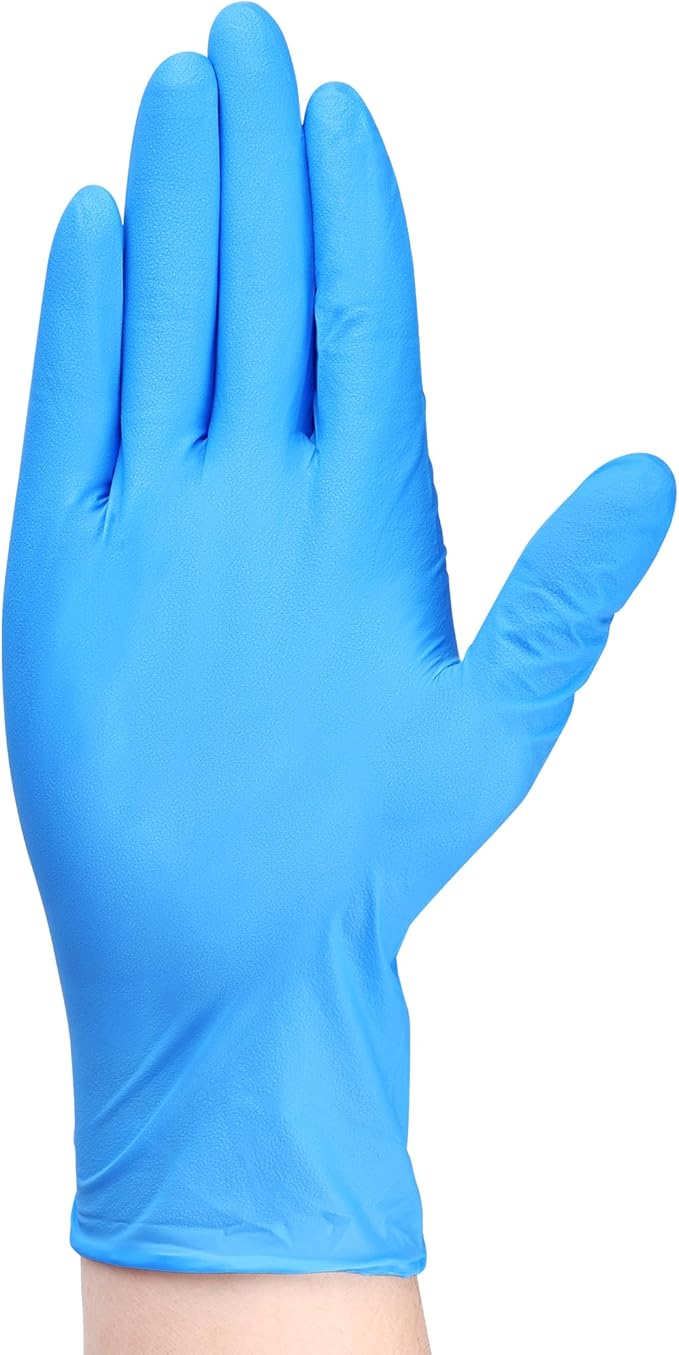 TitanFlex Heavy-Duty Blue Nitrile Gloves, 6-mil, Fully Textured, Mechanic Disposable Gloves, Powder-Free, Latex-Free