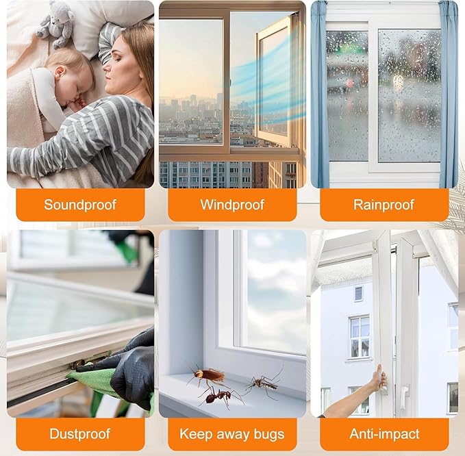 16.5FT Brush Weather Stripping, Neat Pile Self Adhesive Seal Strip for Windows and Door, Brush Weatherstrip for Soundproofing, Windproof, Dustproof, Stronger Stickiness,0.35'' Wide x 0.2'' Thick,Grey