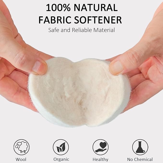12 Pack Wool Dryer Balls XL Reusable Laundry Balls for Dryer Natural Fabric Softener Ball with 1 Storage Bags Reduce Wrinkles and Decrease Drying Time