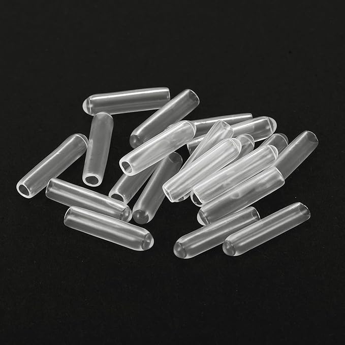 uxcell 20pcs Rubber End Caps Protective Caps 2.5mm ID Vinyl PVC Round Tube Bolt Cap Cover Screw Thread Protectors, Clear