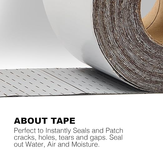 White RV Roof Sealant Tape, 2" x 50' Waterproof Repair Seal Tape – Extra Thick, UV-Resistant, Weatherproof Patch for Permanent Leak Sealing on RVs, Trailers, and Mobile Homes