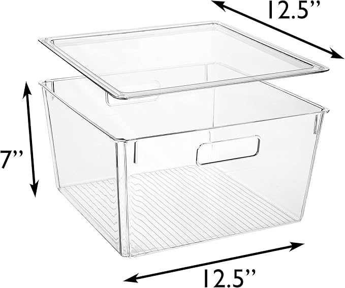 ClearSpace Plastic Storage Bins with Lids XL – Perfect Kitchen Organization or Pantry Storage – Fridge/Cabinet Organizers