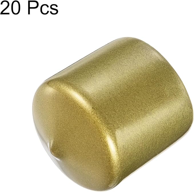 uxcell 20pcs Rubber End Caps 1 3/8"(35mm) ID Vinyl Round Tube Bolt Cap Cover Thread Protectors Gold