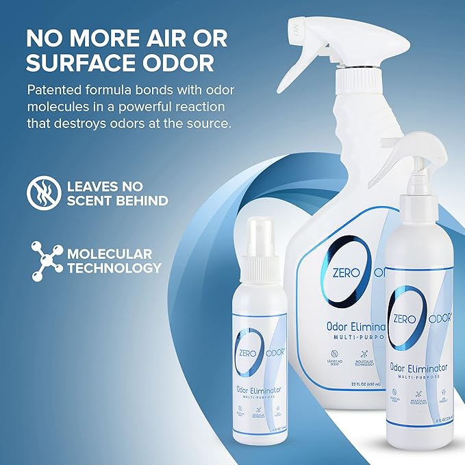 Zero Odor - Multi-Purpose Strong Odor Eliminator for Home, Office, Car, Bathroom, Hotel, Room Deodorizer, and Odor Neutralizer, (Kit)