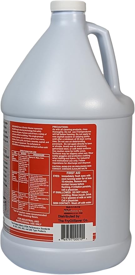 4 x 1 Gallon (512 Oz.) Oven-Whiz Oven & Grill Cleaner by FryOilSaver Co., Tough Stain Buildup, Grease & Food Burnt Eliminator for BBQ Grill, Ovens, Stainless Steel for Home Kitchen, Restaurant & Diner
