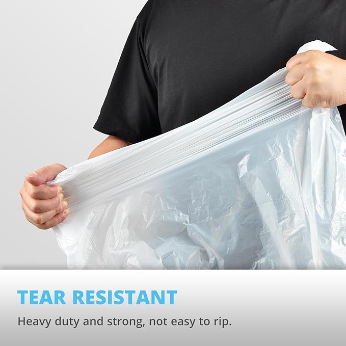 Ultra Thick 15 Gallon Drawstring Trash Bags, 108 Count Heavy Duty Large Plastic Garbage Bag, Leak Proof Trash Can Liners for Tall Kitchen Home Office Lawn Outdoor, White