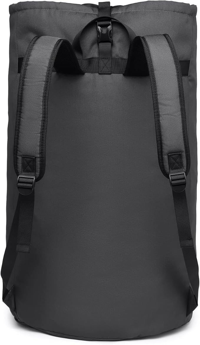 laundry bag backpack,extra-large heavy duty laundry bags,laundry backpack for college students,drawstring closure (charcoal grey laundry bag with straps)