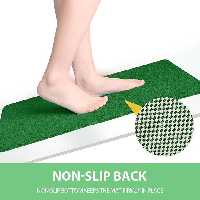 Non-Slip Bathtub Mat, Anti Slip Shower Mat, Fast Drying Bathtub Mats, Foot Scrubber Mat, Anti Slip Mat for Tub, Floor, Bathroom, Kitchen, Home, Hotel (Dark Green 32"×17")