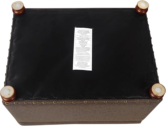 Joveco Storage Ottoman Linen Tufted Bench, Rectangular Footrest Footstool Coffee Table Seat for Living Room Bedroom, Coffee