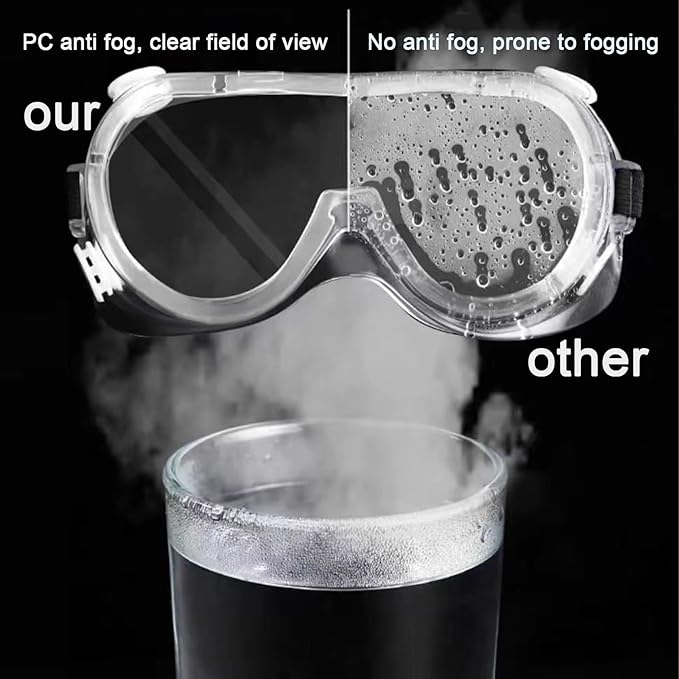 Safety Goggles 6 Pack - Anti-Fog Protective Safety Glasses - Clear Lens Adjustable Soft Lightweight Protection Eyewear