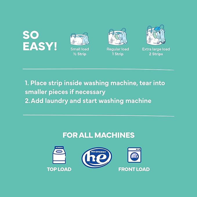Tru Earth Compact Dry Laundry Detergent, Unscented - Up to 64 Loads (32 Sheets) | Liquidless Detergent, Travel | Packaging May Vary
