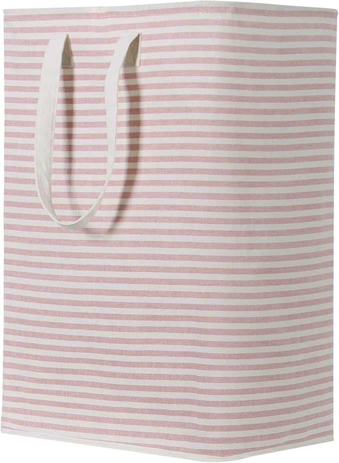 Lifewit Laundry Hamper Large Collapsible Laundry Basket, Freestanding Waterproof Clothes Hamper Storage with Easy Carry Handles for Clothes in Bedroom Bathroom College Dorm for Adults, Pink, 80L