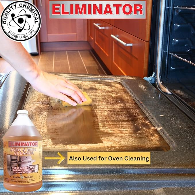 Quality Chemical Oven Cleaner & Grill Cleaner - Heavy-Duty/Fast Acting & Easy to Use/Degreaser/Heavy Duty Oven Cleaner/Best Oven Cleaner/Made in USA - 128 oz (Pack of 2)