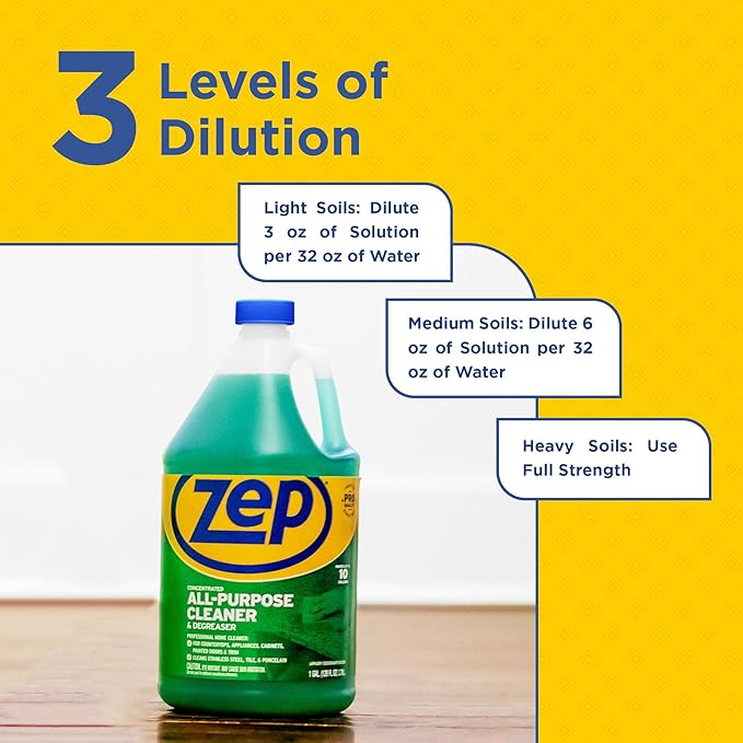 Zep All-Purpose Cleaner and Degreaser 128 oz ZU0567128 (Pack of 2) Cleans Almost Any Surface