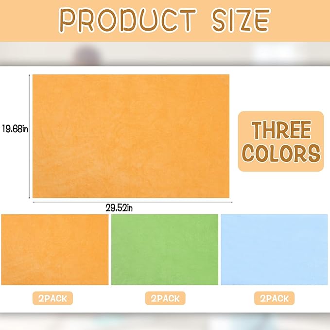 6 Pack Extra Large Microfiber Cleaning Cloths 20"x30", Lint-Free Reusable Towels for Home, Glass, Windows, Office, Kitchen, Bathroom – Mixed Color