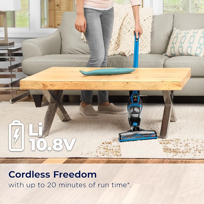 Bissell, 3061 Featherweight Cordless Stick Vacuum, Self-Standing, Electric Blue, Black