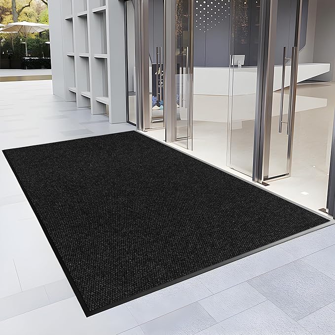 2′ x 18′ Front Door Mat Indoor Outdoor Entrance, Commercial Floor Mat Heavy Duty Dirt Trapper Entryway Doormat, Custom Size Non Slip Rubber Backing Welcome mat, Door Mat for High Traffic Area