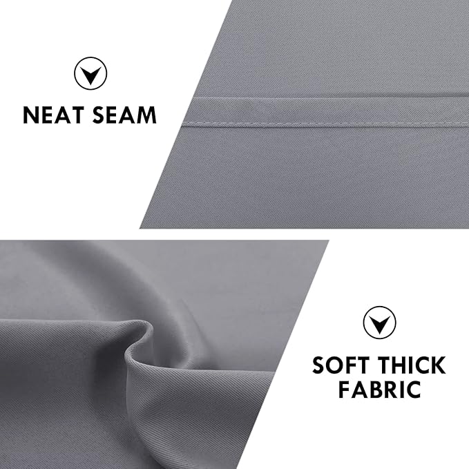 DWCN Blackout Curtains for Bedroom – Thermal Insulated Room Darkening Drapes for Living Room, Grey, W 42 x L 84 Inch, Set of 2 Rod Pocket Curtain Panels