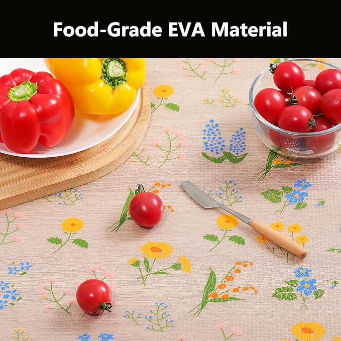 INNOLITES Non-Slip Shelf Liner – Cabinet & Drawer Liner Non-Adhesive – Waterproof Oil-Proof – Durable EVA with Floral for Kitchen Cabinets Refrigerator – BPA-Free, Easy to Cut 11.8" x 360"