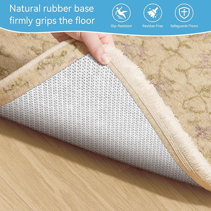 Warmstar 5x7 FT Non Slip Rug Pad,100% Waterproof Felt Rug Pad for Hardwood Floors,1/8” Thick Soft Carpet Pad with Natural Rubber Backing, Secure Grip & Floor Protection