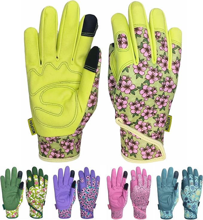 Thorn Proof&Puncture Resistant Gardening Gloves with Grip,Garden Gloves for Women, Leather Work Gloves,Gifts