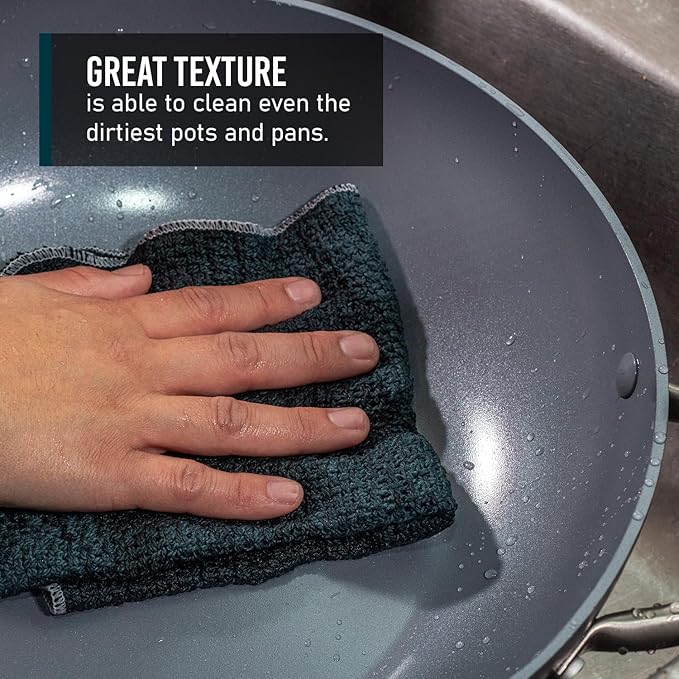 Old Fashion 100% Cotton Dishcloths - Set of 4 Mixed Colors - 2 Teal /2 Natural -11" x 11"
