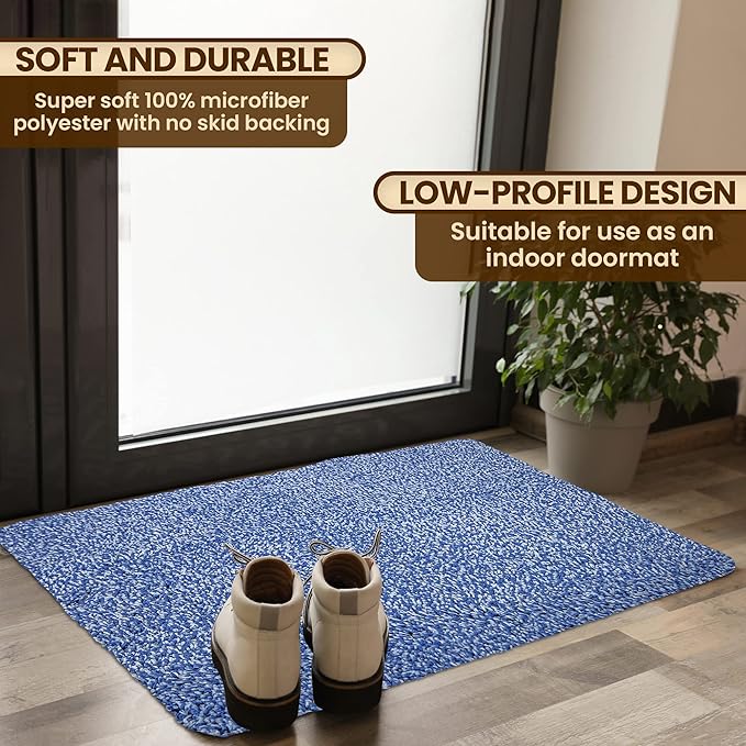 Premium Microfiber Indoor Door Mat – 32"x48" Washable Entry Mat, Non-Slip, Waterproof Backing, Super Absorbent, Low Profile Entryway Doormat for Indoor Entrance