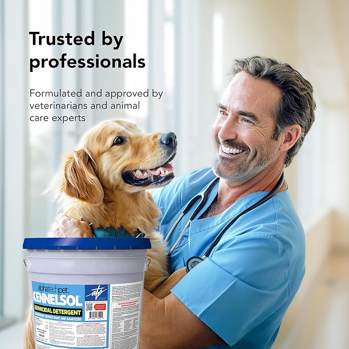 ATP KennelSol 1-Step Kennel Cleaner - 5 Gallons Liquid Disinfectant, Effective Against Bacteria and Viruses, Deodorizer Wintergreen Scent by Alpha Tech Pet