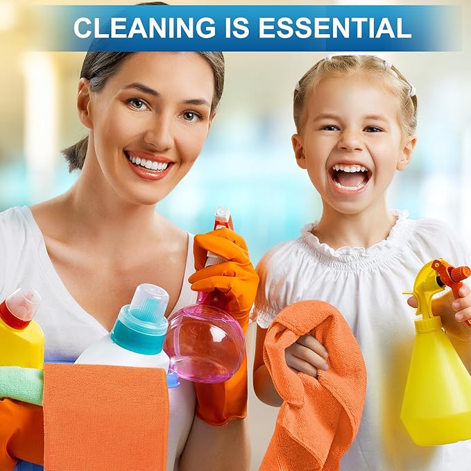 Tenare 100 Pack 12'' x 12'' Microfiber Cleaning Cloths Reusable Cleaning Rags Bulk Microfiber Towels Softer Highly Absorbent Washcloths for House Kitchen Car Window(Orange)
