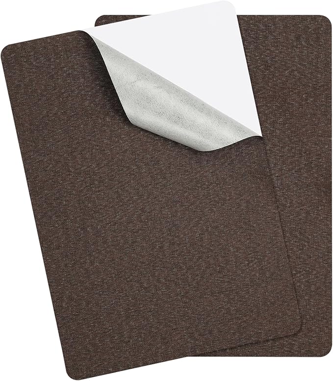 PATIKIL 8x11 Inch Linen Repair Patches, 2Pcs Self-Adhesive Fabric Patch for Sofas Tote Bags Furniture Car Seats Clothes Tents, Dark Brown